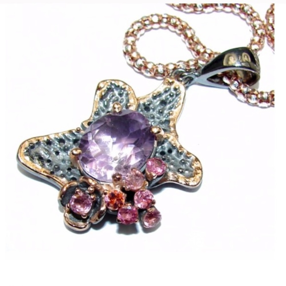 Handmade Amethyst Pendant and Chain - Picture 2 of 6
